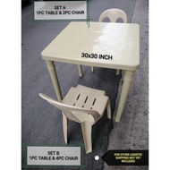 Monoblock table and chair set adult 30x30 inch (for other logistic sf yet included)