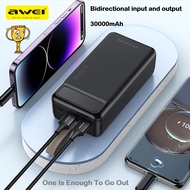 AWEI P7K 30000mAh Portable Power Bank Dual Type A USB A Type C Micro Dual Input Fast Charge Powerban