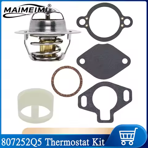 807252Q5 Thermostat Kit 160° with Plastic Sleeve for MerCruiser V6 V8 4.3L 5L 5.7L 7.4L 8.2L 807252T