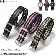 20mm Nylon Bracelet for Omega Speedmaster 007 Seatbelt Wristband Military Sport Retro Watchband for Seiko Strap Braid Belt