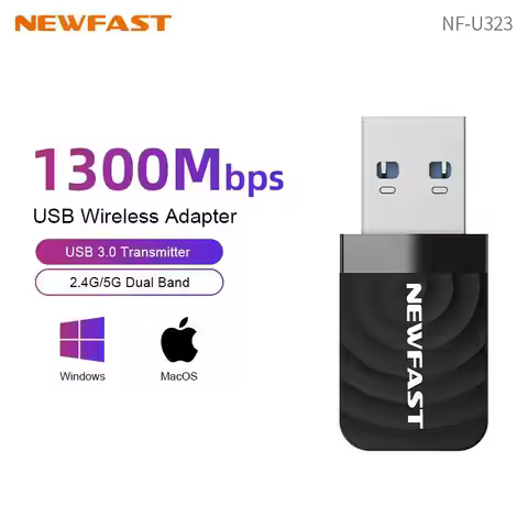 Newfast 1300Mbps USB WiFi Adapter Dual-band WIFI Reciver USB3.0 Network Card For Desktop Laptop Win7