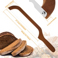 New Bread Knife Bread Bow Cutter Serrated Bagel Cutter Stainless Steel Sourdough Bread Slicer Bread