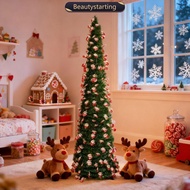 BEAUTYSTARTING Retractable Christmas Tree Green Leaves 1.5m Folding Christmas Tree Spiral Tree Chris