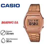 Casio Vintage B640WC / B640WC-5A Rose Gold Stainless Steel Band Men Watch / Women Watch