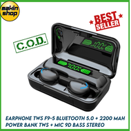 [ TERLARIS !!! ] Headset Earphone TWS F9 Bluetooth 5.0 With Mic 8D Stereo Sound Powerbank TWS 2200 m