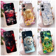 For Infinix Hot 20 5G X666 Case Retro Floral Wolf Silicon Soft TPU Black Cover For Infinix Hot20 5G 