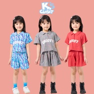 short sleeve K'S CLOSET Short Clothes Set, Splatter Pattern for Girls from 9-52kg (2-14 years old) E