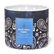 BATH &BODY WORKS 3W CANDLE DARK BLUE NIGHTS