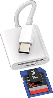 USB C SD Card Reader Adapter for iPhone 15 Pro Max Plus Apple iPad Air Mini Type C Multiport Camera Micro TF Card Compact Flash Drive Memory Dongle Thunderbolt 4 3 Cable Compatible for Samsung Macbook
