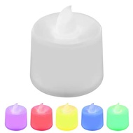 Flameless LED Tea Lights Candles Battery Powered Coloful Flickering Pillar Candles Light Romantic Party Atmosphere Home Decor