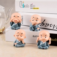 Living ROOM DECORATION STATUE AND CAR LOGO - Mini Four Emptiness Little Monk Statue Set Decor Aquari