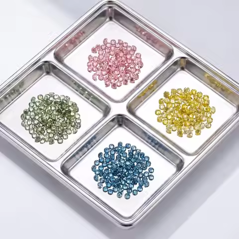 Messi Jewelry Blue Pink Yellow Green Colored Melee Lab Grown Diamonds Excellent CVD HPHT Round Lab C