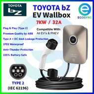 🔋TOYOTA bZ bZ4X bZ3 Urban Cruiser Hilux BEV Premium 7kW EV Wallbox Charger Type 2 AC Home Charging