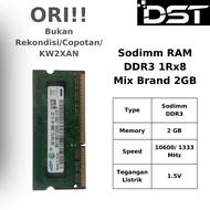 Sodimm RAM DDR3 2GB 1Rx8 PC3 Mix Brand Laptop Notebook Mini PC