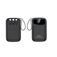 黑色-2W毫安快充充電寶 120w超級快充 20000毫安自備線 行動電源 可帶上飛機