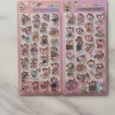 Cartoon Dropping Adhesive Stickers Disney Stellalou Bear Duffy Anime Peripheral Diy Account Notebook