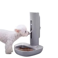 自動寵物飲水器 狗碗 水瓶 通用貓幼犬餵食器 可升降分配器 小型動物食物架 灰色480ml