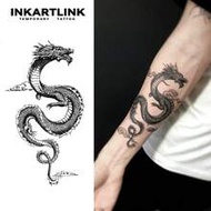 INKARTLINK Dark Dragon Tattoo Sticker, Evil Dragon Totem Temporary Tattoo, Waterproof & Durable 1-2 