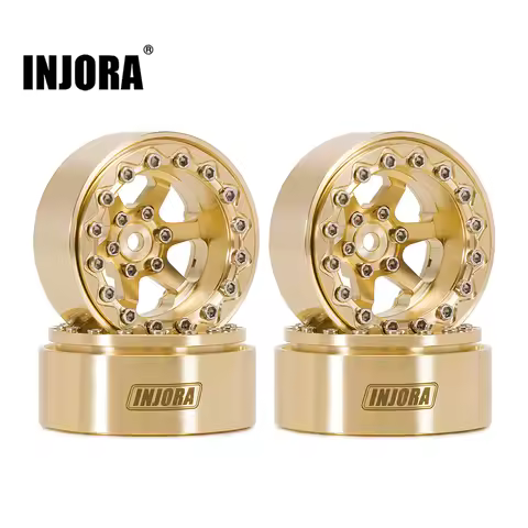INJORA Brass 1.3" Beadlock Wheel Rims for 1/24 1/18 RC Crawlers (W1310)