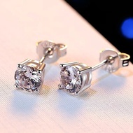 AVA Jewelry Saudi Gold 18k Pawnable Legit/Simple Moissanite Earrings With Gra Certificate/Earrings Gold Pawnable 18k/White Gold 18k Pawnable/925 Silver Original Italy Legit/Gift For Women/Earings For Women Korean Style/Classic Four Claw Stud Earrings