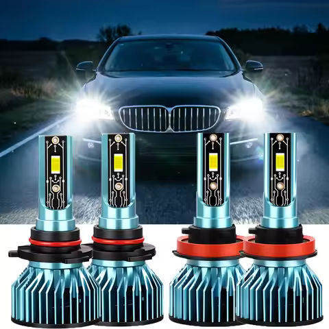 9005 HB3 H11 Hi/Lo Beam Car LED Headlight Bulbs 60000LM LED Lights With Fan Canbus Car Turbo Lamp 12