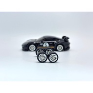 Z101 Hot Wheels Porsche Rubber Wheels Tayar Getah BBS Chrome 10mm Axle Long & Extra Long