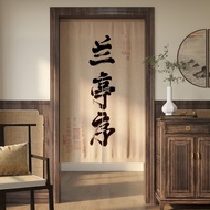 ♞Chinese Calligraphy Door Curtain Without Punching For Home Chinese Style Kitchen Bedroom Bathroom