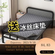 NEW Foldable Bed Home Nap Single Bed Office Lunch Break Double Bed with Ice Silk Mattress Portable Bed Simple Bed MGPA