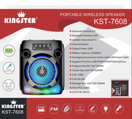 New Rechargeable Portable Kingster KST- 7608 Karaoke Bluetooth Speaker With Free Microphone