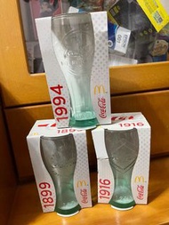 全新 麥當勞 可口可樂 1994 1899 1916 玻璃杯 (共3隻)