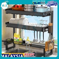 ALS- Rak Pinggan Sinki Stainless Steel Dish Rack Rak Dapur Rak Sink Rack Kitchen Dish Drainer Rack