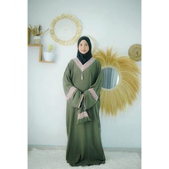 Art R87U CRINGKLE PLAIN SIZE L ADULT MUKENA ABAYA PRAYER CRINGKLE AIRFLOW PREMIUM FASHION MUSLIM JOK