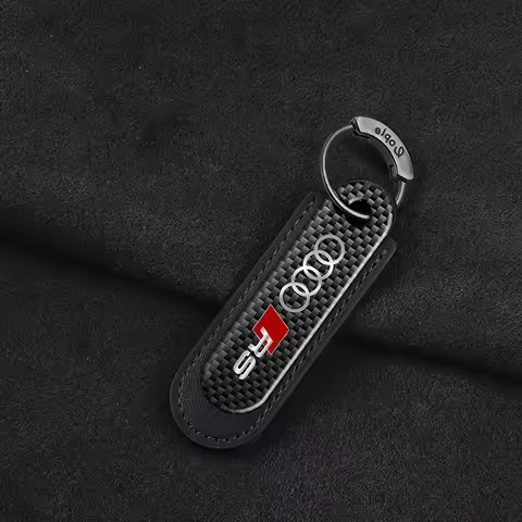 Carbon Fibre Car Styling Keychain Creative Ring BKeyring For Audi RS A1 A4 A5 A6 A7 A8 B6 B7 B8 B9 T