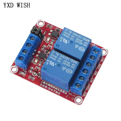 2 channel Relay Module 5V 12V 24V High and Low Level Trigger Relay Control With Optocoupler Two Way 
