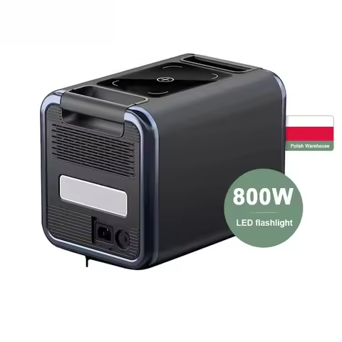 800W 1200W Portable Power Station LiFePO4 Solar Generator 220V AC Outlet Type-c Wireless Charging DC