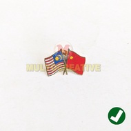 Cross Flag Pin People's Republic of China Malaysia Cross Flag Pin
