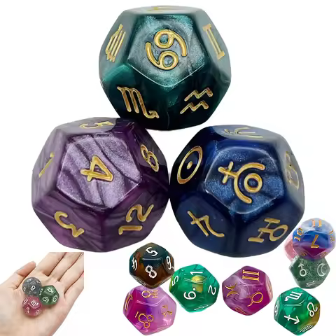 3pcs D12 Astrology Dice for Constellation Divination Leisure and Entertainment Supplies for Party Ga