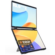 ZSCMALL Portable Dual Monitor 15.6" 1920x1080 Dual Stacked Foldable Monitor | 180° Screen Adjustment