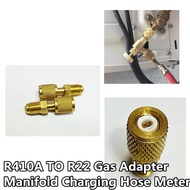 【R410A To R22】STRAIGHT Converter Aircond Adapter Gas Manifold Charging Hose Meter Cooper Connector S