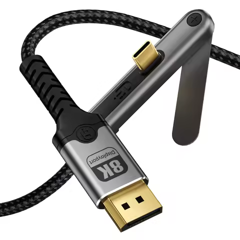 USB C to DisplayPort 8K/16K Cable Thunderbolt 4/3 Type C to DP Braid Cable Display Port Video Adapte