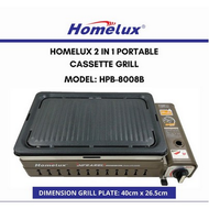 HOMELUX PORTABLE GAS STOVE INFRARED CASSETE GRILL BBQ High Quality 2 IN 1 Portable Gas Stove 8008