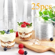 25pcs Plastic Disposable Tasting Cups 180ml Suitable For Party Dessert Salad Tea Mousse Drink