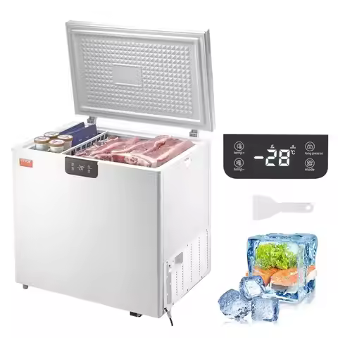 Chest Freezer, 7 Cu.ft / 198 L Compact Deep Freezer, Free Standing Top Open Door Compact Freezers wi