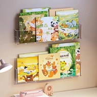 Punch-Free Wall Bookshelf Wall-Mounted Aisle Door Rear Shelf Wall-Mounted Transparent Invisible Children Picture Book Display Shelf
