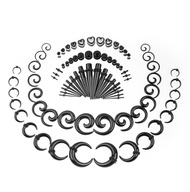 Ear Stretching Kit 84 PCS Spiral Taper Gauges Heart Tunnels Plugs Acrylic Expander Sets14G-00G Body 