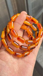 天然俄羅斯琥珀蜜蠟膠囊珠手串
