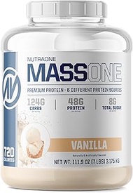 Massone Mass Gainer Protein Powder by NutraOne – Gain Weight Protein Meal Replacement (Vanilla - 7 l