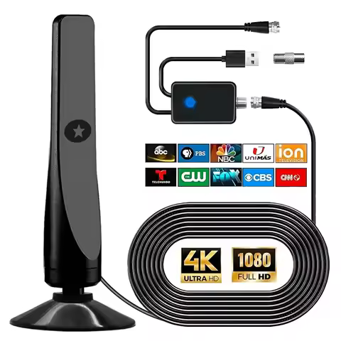 TV Digital Antenna with Signal Booster HD Antenna Support 4K 1080P VHF/UHF TV Antenna 25DBI 50 Miles