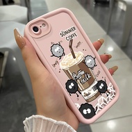 Case For iPhone 6 Plus 6s 7 8 SE 2020 X Xr Xs Max Summer Coffee Phone Three-Color Silicone Shockproo