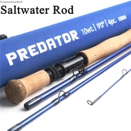 Maximumcatch Predator 9FT Saltwater Fishing 8-12WT 4 Section 30T SK Carbon Waterproof Fly Rod